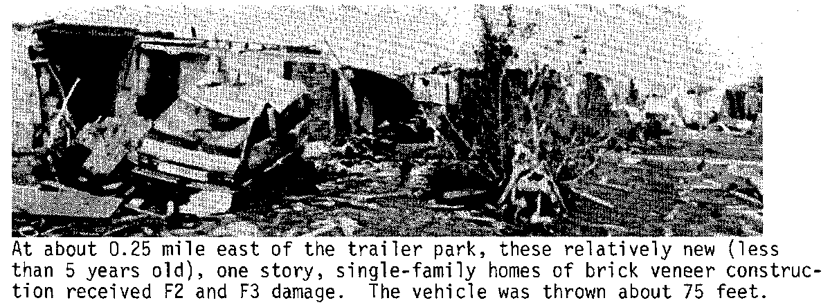 April 19, 1986: An intense tornado tore through Sweetwater, Texas. The large & multivortex F3 devastated large section of the town. Twenty-two trailers and many brick homes were damaged or destroyed. One person was killed at a retirement village and 100 were injured. #wxhistory