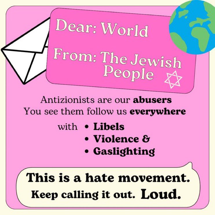 Antizionism is a hate movement! #LoveNotHate #StopTheLibels 👇