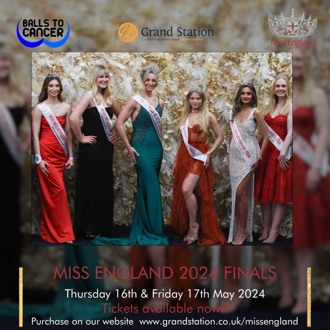 Tickets for the Miss England Final at the Grand Station is NOW ON SALE👑 Please share and make this a sell out! Miss England Contest Please visit grandstation.co.uk/missengland to purchase tickets #wolverhampton #birmingham #missengland