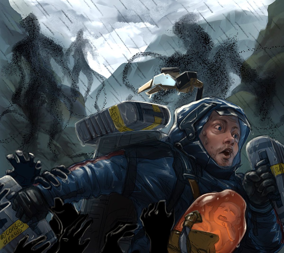 My first 15 hours in #DeathStranding 😆
#conscydraws #samporterbridges #deathstrandingfanart #videogames #artistsontwitter #illustration @HIDEO_KOJIMA_EN @Kojima_Hideo