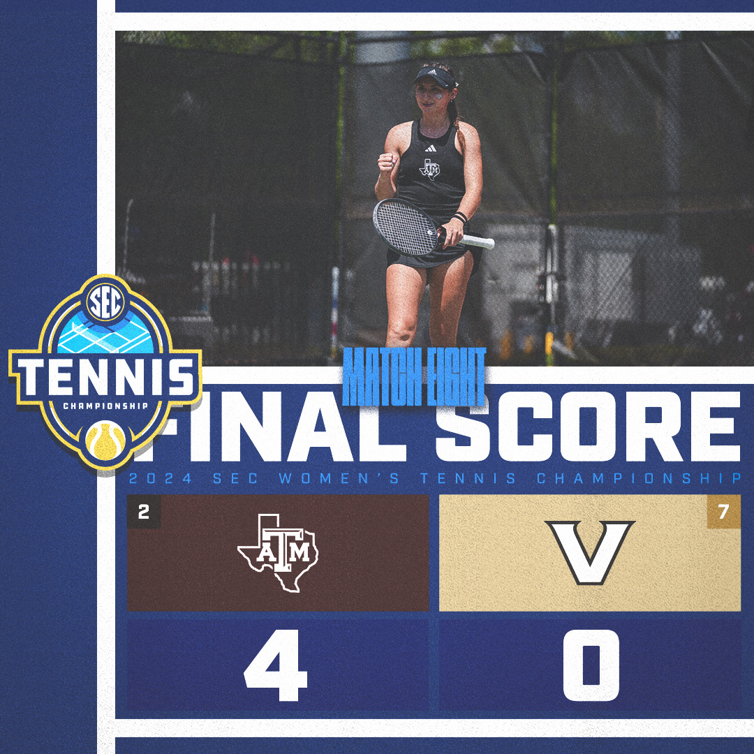LEFT NO DOUBT. 👍

@AggieWTEN held the momentum the entire way against Vanderbilt, to clinch a spot in the Semifinals! 

#SECTennis x #SECChampionship