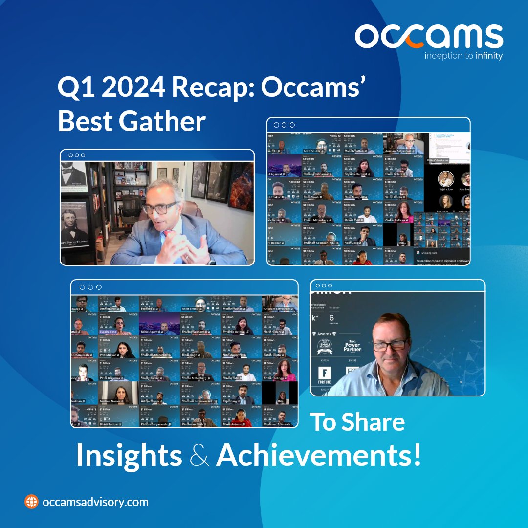 Q1 Wins! Our team just crushed it & shared their success at our Town Hall. Stay tuned for more on what we're achieving!

Know more about us: bit.ly/3LOq5Qw

#OccamsAdvisory #TownHall #Q1Results