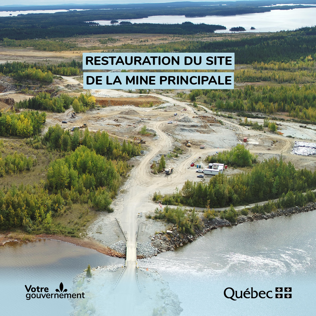 📢 #CHIBOUGAMAU | Le @GouvQC annonce son intention de conclure une entente avec Construction Éconord pour poursuivre et terminer les travaux de restauration du site de la #mine Principale. Communiqué 👉 tinyurl.com/bdzcnnk9 #économie