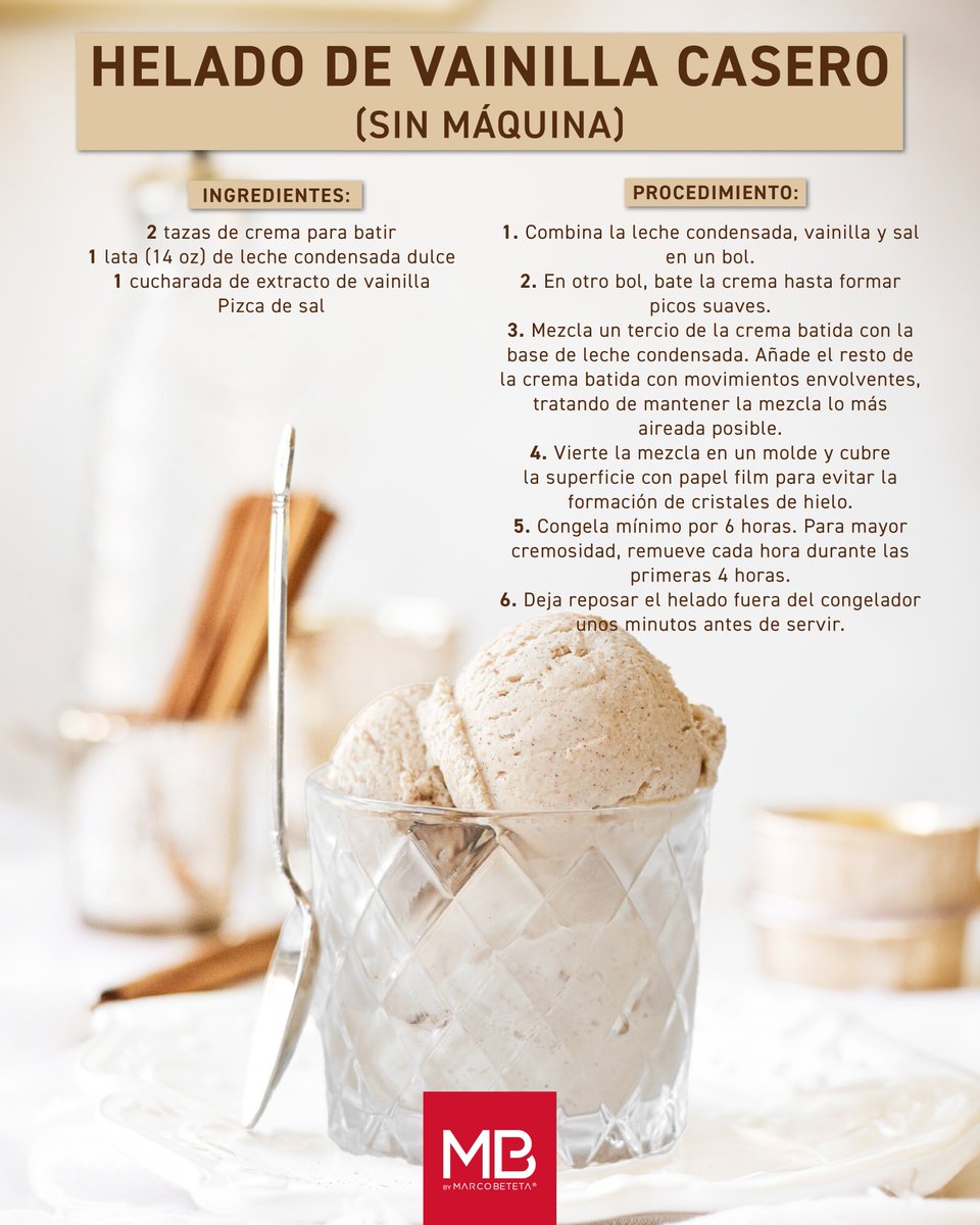 Cómo hacer helado de vainilla en casa... ¡y sin máquina! 🍦 👉🏻 mbmarcobeteta.com/recetas/como-h… #MarcoBeteta #ComunidadMB