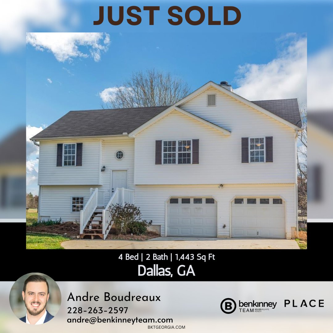 𝑪𝒐𝒏𝒈𝒓𝒂𝒕𝒖𝒍𝒂𝒕𝒊𝒐𝒏𝒔 to Andre Boudreaux for helping deliver for this first time buyer the 𝘿𝙧𝙚𝙖𝙢 𝙤𝙛 𝙃𝙤𝙢𝙚 𝙊𝙬𝙣𝙚𝙧𝙨𝙝𝙞𝙥! 

andre.bktgeorgia.com 

#sellingatlanta #bktatlanta #Douglasville #place #ourhappyplace #sold #justsold #closingday #welcomehome