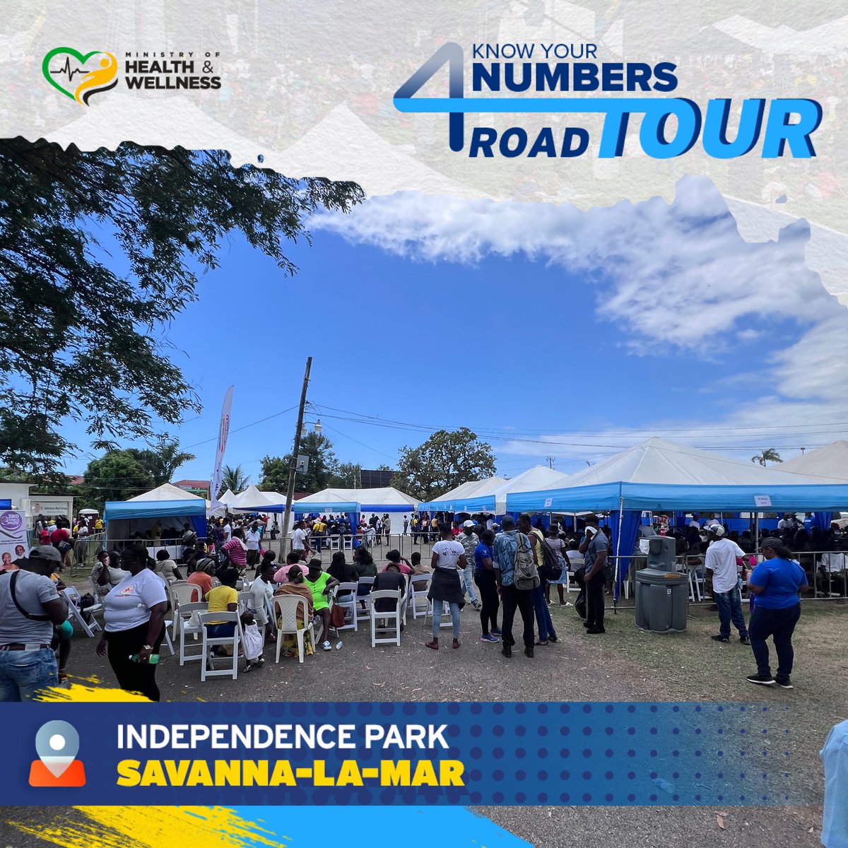 themohwgovjm's tweet photo. Join us at Independence Park in Savanna-La-Mar (across from the JN bank) for #KnowYourNumbers.
Screenings available for:
โ
Blood Pressure
โ
Blood Sugar
โ
Blood Cholesterol
โ
BMI
โ
Dental checks
โ
HIV & Syphilisโฆ
#TakeControlOfYourHealth https://t.co/SZCjsRsae3