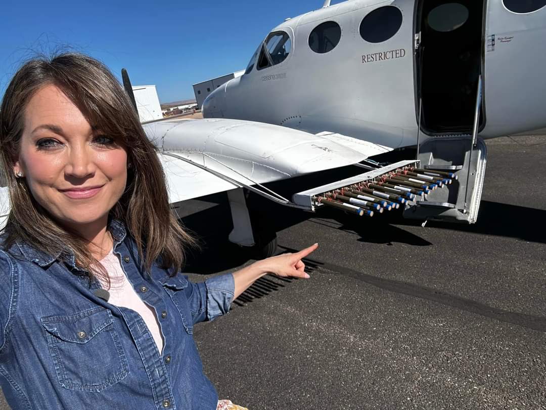 Another 'conspiracy theory ' Ginger Zee is so excited about poisoning us and playing GOD. 'When I went to college for meteorology, cloud seeding was “inefficient & expensive.” That is NOT the case today. 42 cloud seeding projects in 10 states w/ hundreds of ground based