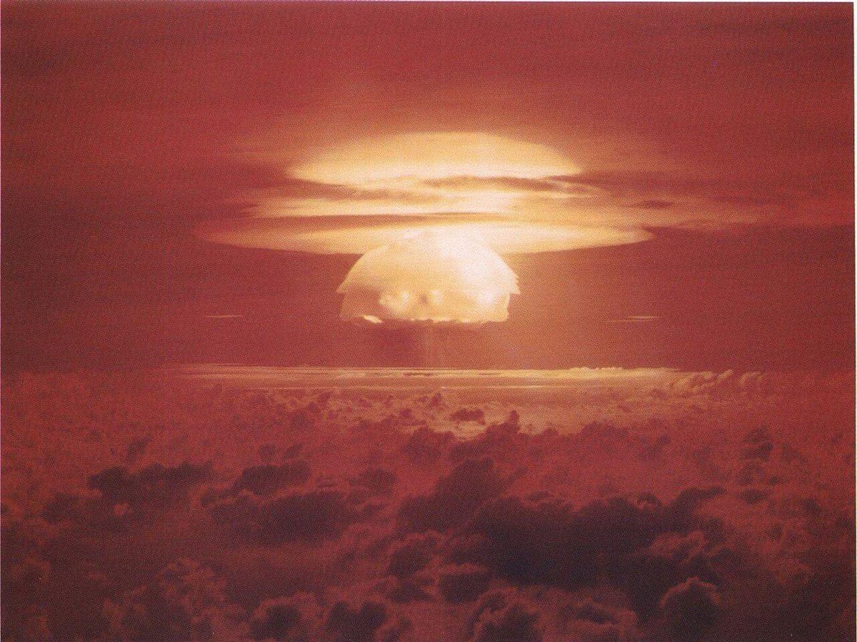 Big BadaBOOM Castle Bravo thermonuclear bomb test in 1954. This was the most powerful detonation by the US, with a yield equal to 15 million tons of TNT.