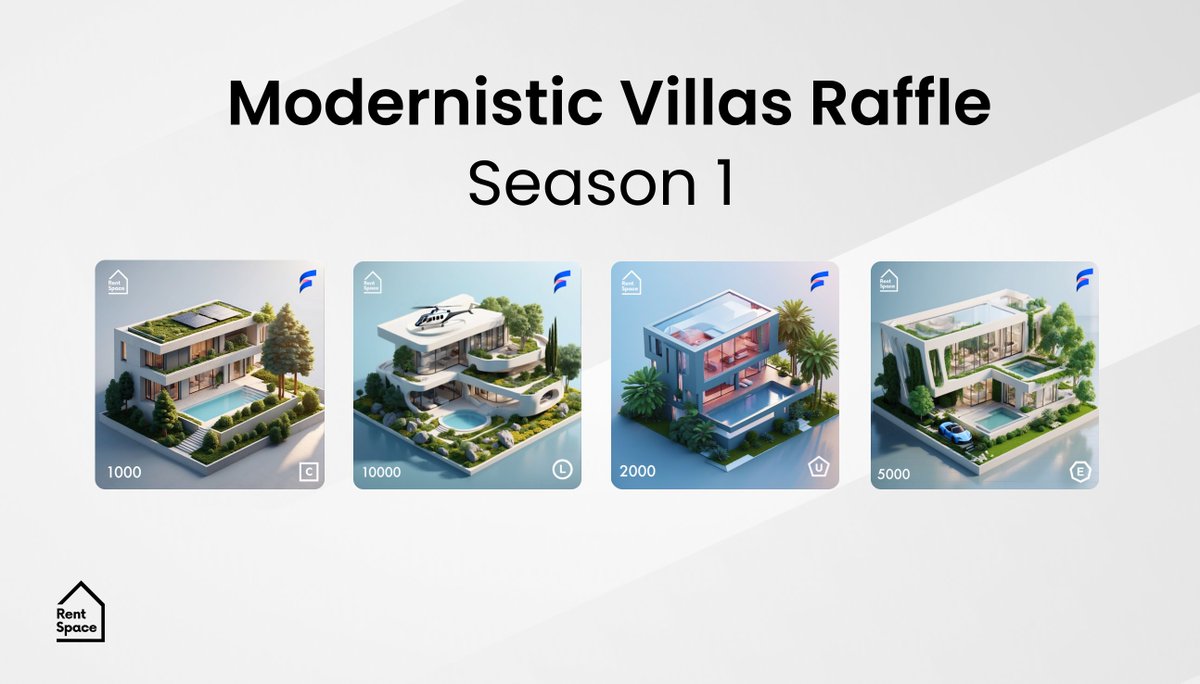 Modernistic Villas Raffle: Season 1 - Lasts Only 2 Days! Simply purchase NFTs and post it on Twitter to enter the raffle and win back your investment. 2 winners are chosen every day, each receiving 6 ICP! 1 NFT = 1 Ticket 🎟️ Mint: funded.app/projects/rents… #NFT #RentSpace #ICP