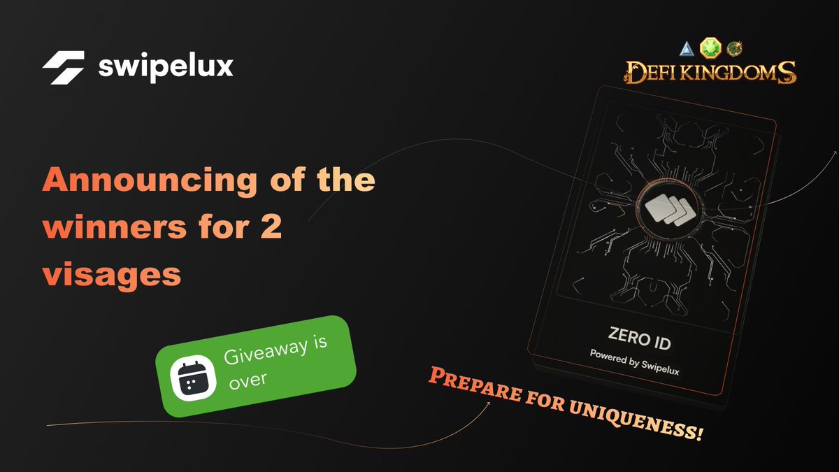 🎉 Our perk campaign with <a href="/DeFiKingdoms/">DeFi Kingdoms 🔺🌿</a> has been wrapped up! Thanks to everyone who joined us. 🌟 
Winners will be contacted shortly for their visage distribution. Stay tuned! 🚀 

#Giveaway #WinnerAnnouncement