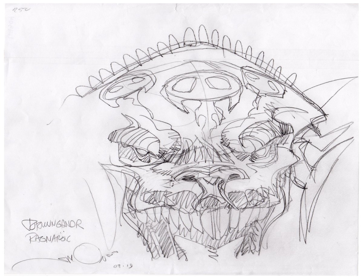 Walter Simonson's RAGNARÖK Jormungandr pencil study, 10x14, dated March 2019