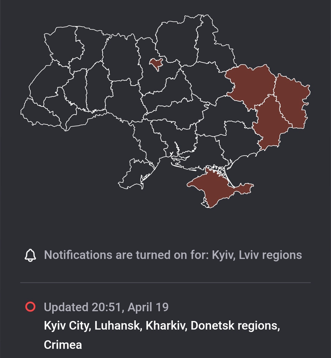 Début d'alerte aérienne sur l'🇺🇦

#GuerreEnUkraine