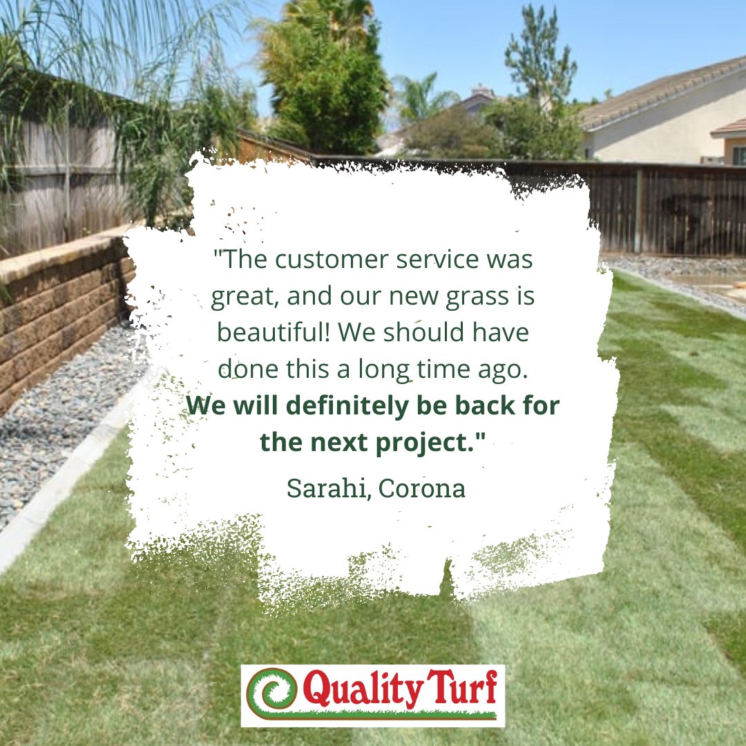 🌱 Want to give your lawn a fresh new look? 🏡 

Quality Turf has you covered! 🌿 With our top-quality sod, you'll see the stunning before-and-after transformation you've been hoping for! ✨

📞 Call 951-654-7721 to order today!

#QualityTurf #InlandEmpire #testimonial #FreshSod
