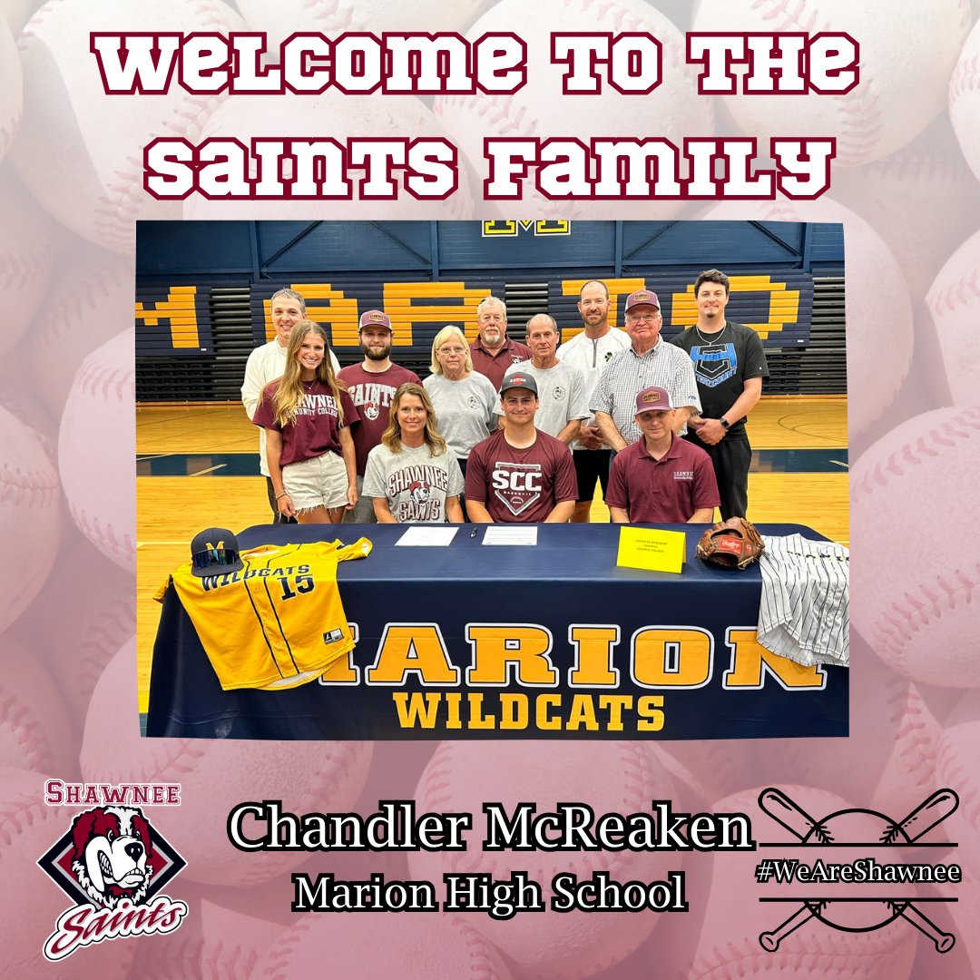 Help us welcome Marion High School senior Chandler McReaken to the Saints Family! We look forward to Chandler coming to Shawnee this fall to play baseball. Welcome! #WeAreShawnee 📸 Marion High School