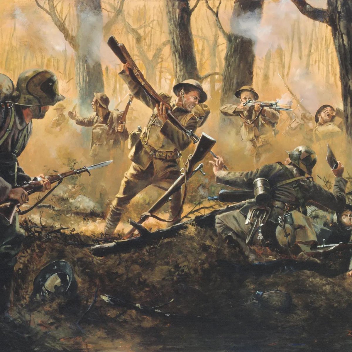 Men of Iron Painting by Don Troiani depicting the Second Battle of the Marne, July 15, 1918.