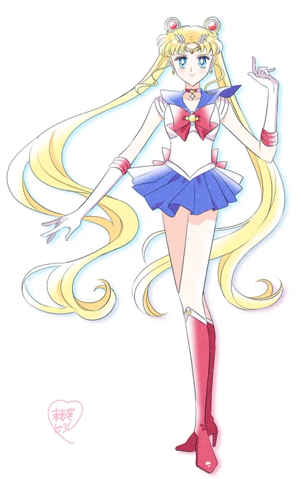 アニメ調な原作ムーンちゃんが描きたかったよ(原作初期風と完全版風) 