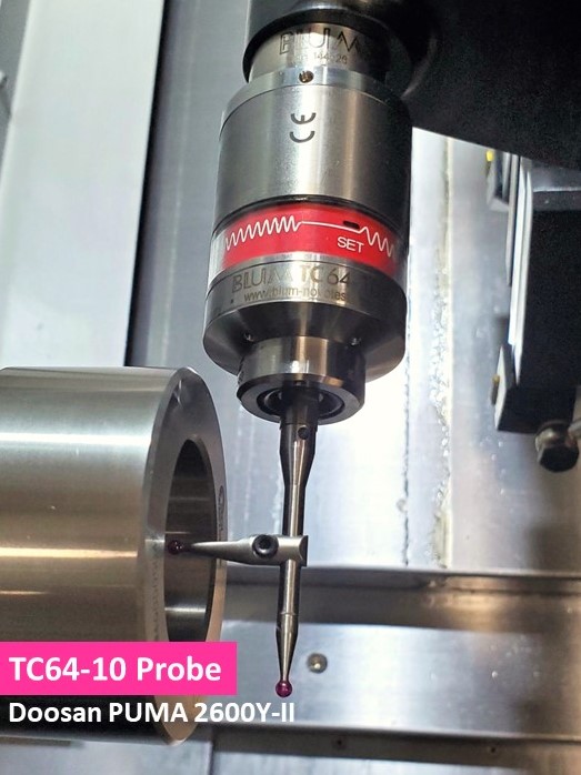 #FridayFromTheField!  Check out the installation of a @Blum_Novotest TC64-10 touch probe on a Doosan PUMA 2600Y-II. This probe combines all advantages of the shark360 measuring mechanism with the compactness of a multidirectional standard touch probe.  hubs.la/Q02tvYGV0