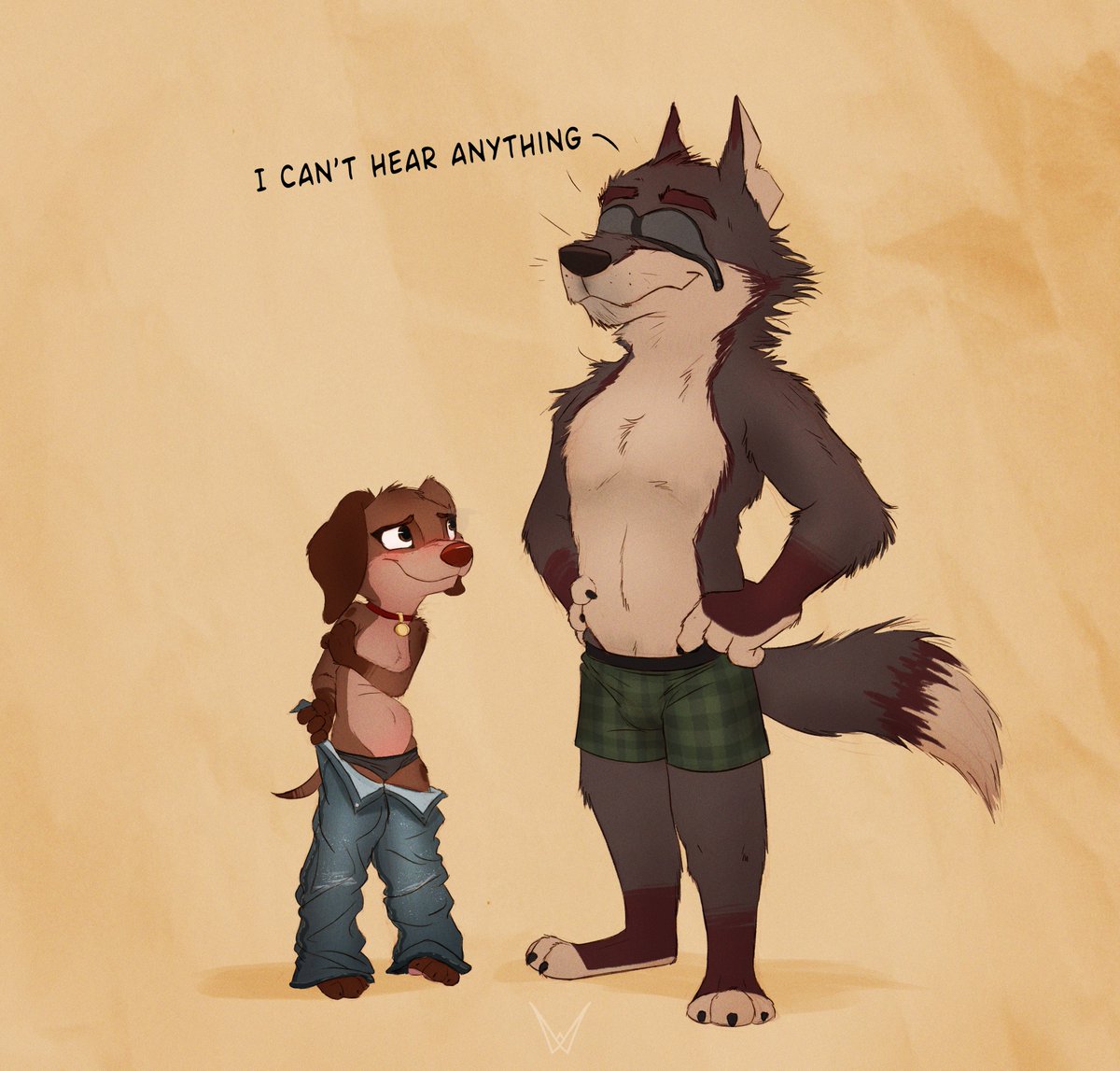thewoluff's tweet photo. Big pant, big... dumb wolf. https://t.co/WXgZmowQgs