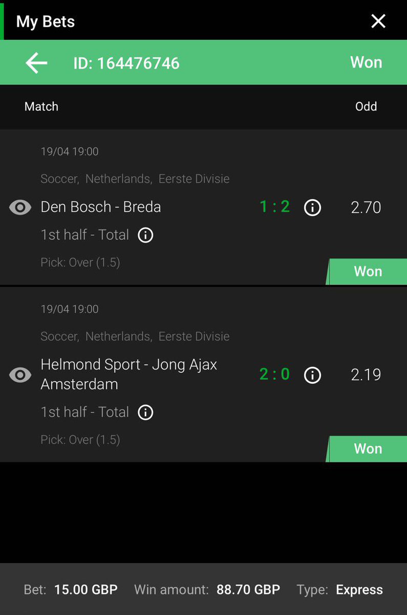 BENNY’S DUTCH BOOMMERSSSSSSS 🔥🔥 0.5 FHGS LANDS ✅✅ 5/1 DOUBLE LANDS ✅✅ Smashed telegram tips FREE & VIP TODAY ✅✅ THANK YOU HOLLAND 🇳🇱🇳🇱 Post your slips below & get in my telegram it’s 🔥🔥 RN 👇👇 t.me/+GYuQujWo1FI3M…