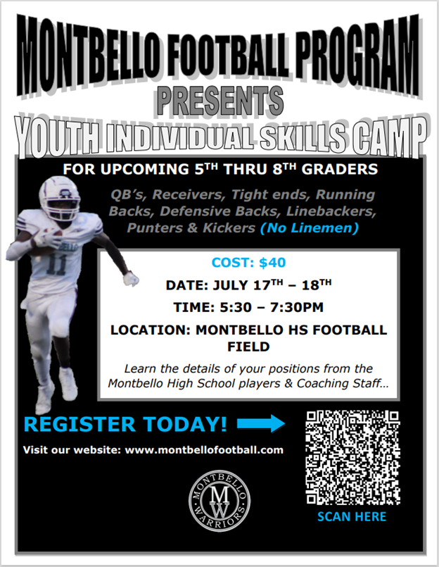 Join us at 2024 Youth Football Skills Camp wix.to/WAWhOce
#rsvpnow #savethedate