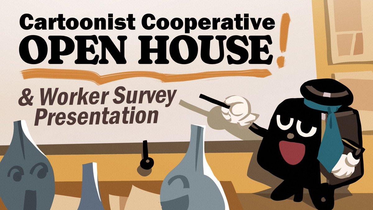 Join The Cartoonist Cooperative in our first ever open house on May 1st, 7 pm ET! Steering will be presenting our 2023 Worker Survey in a presentation style format, expanding on points in the survey, talking about our methodology, and answering questions. youtube.com/watch?v=lmIDGl…