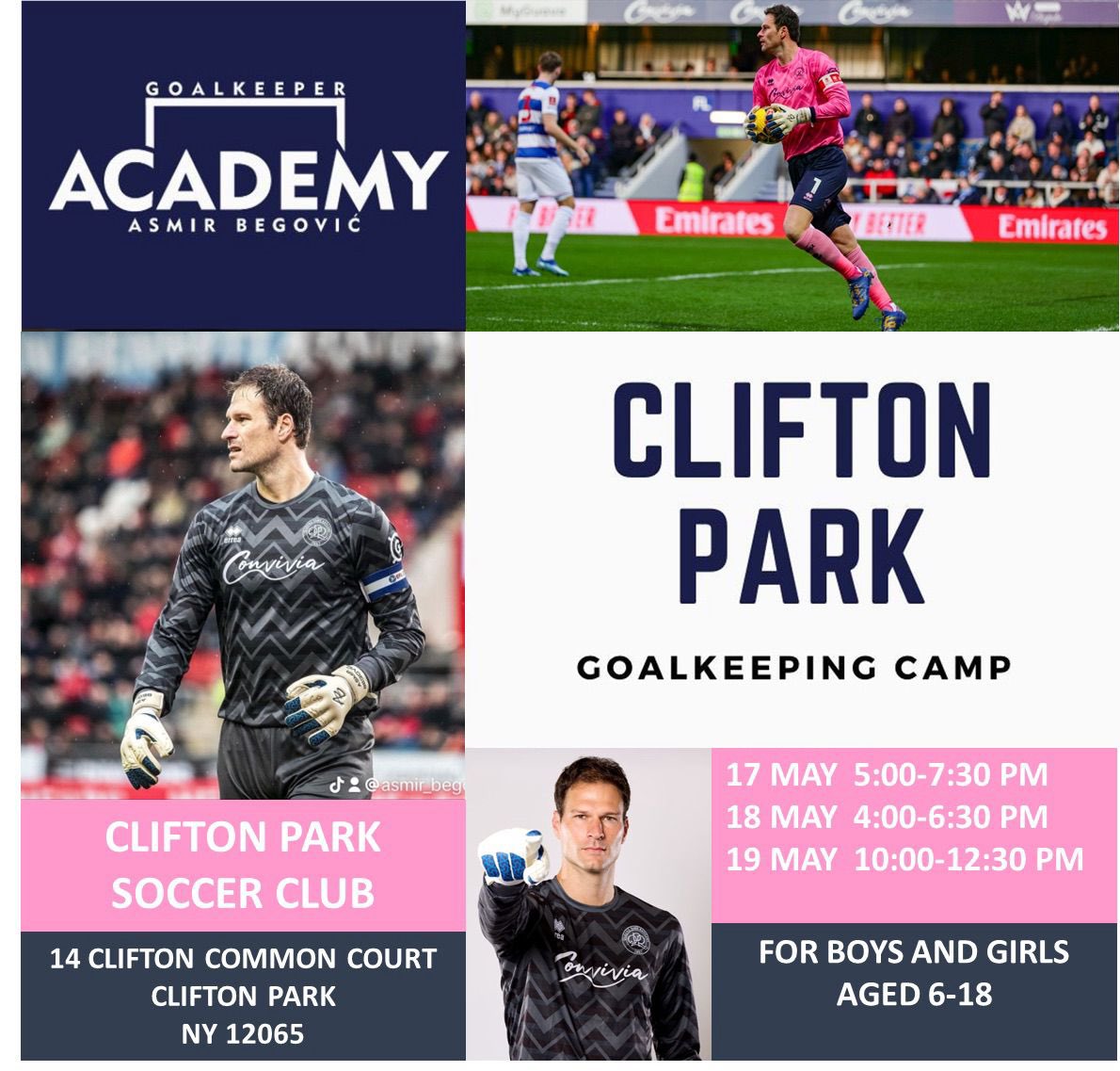 After our successful first camp last fall we are back again for another camp in Clifton Park! We can’t wait to get back and put on another weekend of goalkeeping fun and education. Sign up now! 🆎🧤🇺🇸 system.gotsport.com/programs/1T519… #ab1 #camp #goalkeeping #cliftonpark #goalkeeping
