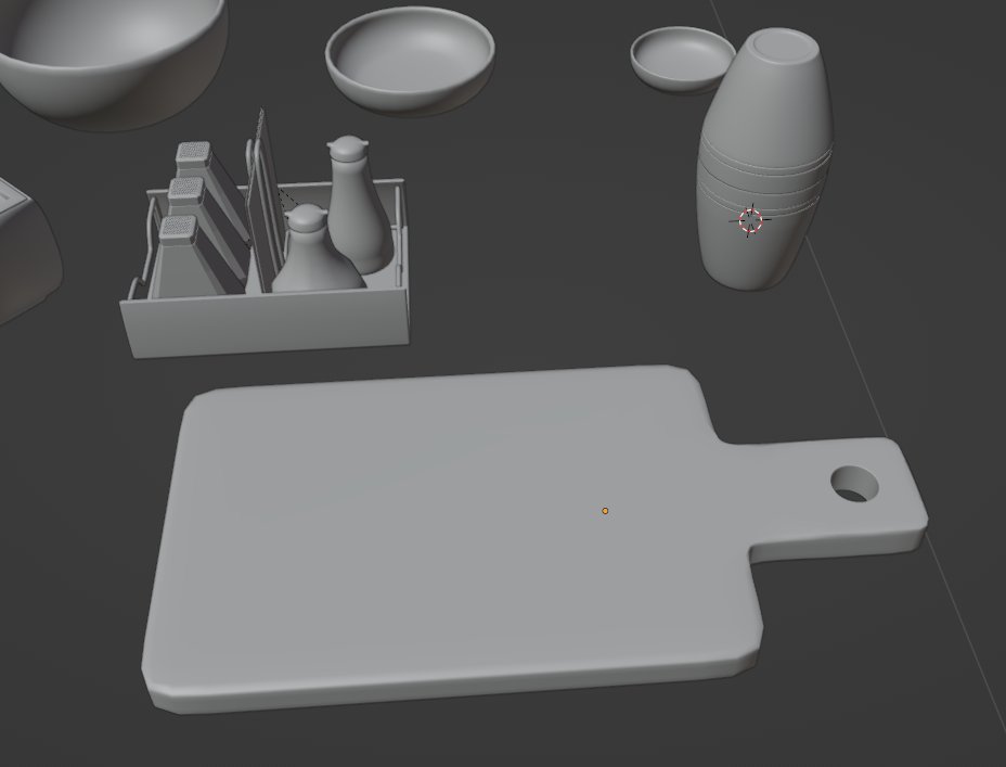 ⏰Stream Finished ⏰
A shorter stream today because i gotta prep for tomorrow but we got some new objects done.
We made a cheeseplate, drinkshaker, oil & soy sauce container to add to our restaurant basket holding salt, pepper and suger in #blender3d 😆

See you all next week~