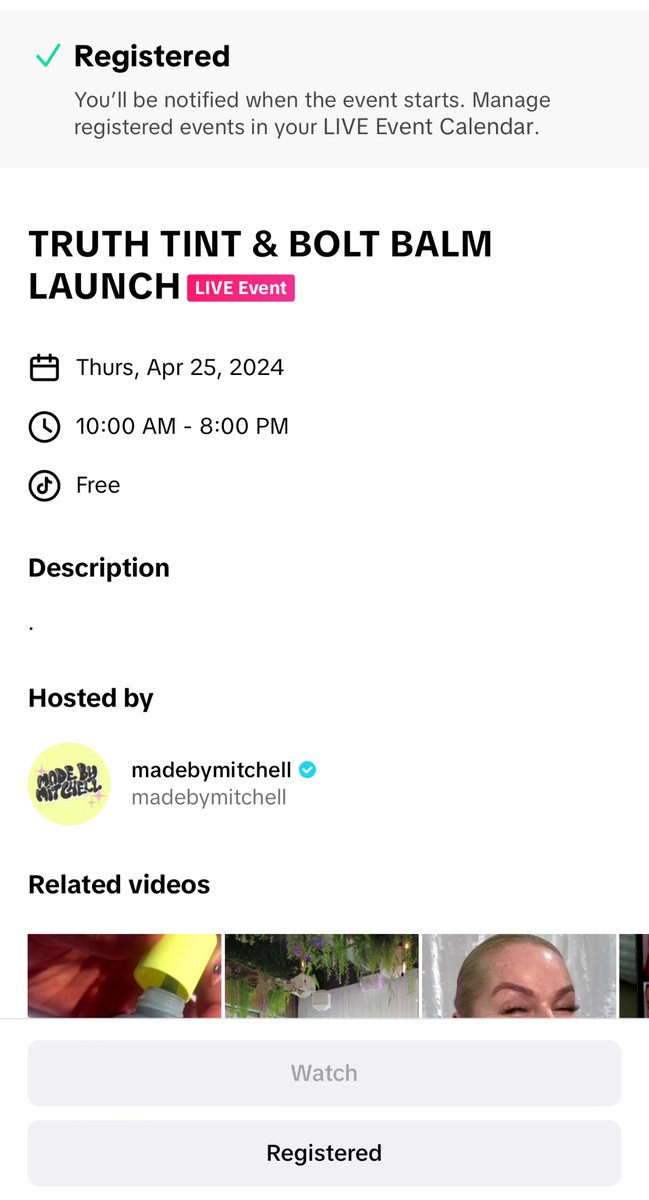 fitness_makeup's tweet photo. #MakeSure your #SignedUp to madebymitchell #Simply #Click the #LiveEvent then #Register #Free #TruthTint #TT & #BoltBalm #LAUNCH #Apr25 #10AM #SkinTint #Tinting #Concealers #Gone are #TheDays where #TheyLaunch #5 or #12 #ETC #FYP https://t.co/VExWdCF73L