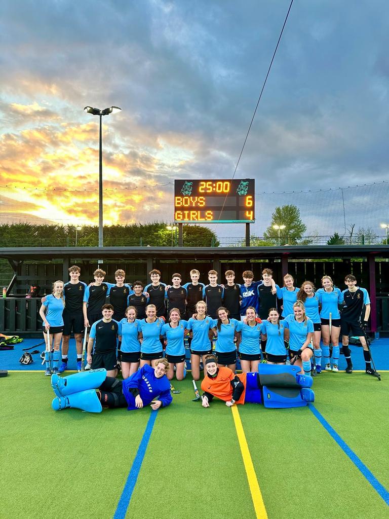 Well done to Gracie and Noa for representing the Girls Hockey 1st XI Vs the Boys 1st XI. A narrow loss but a great game.