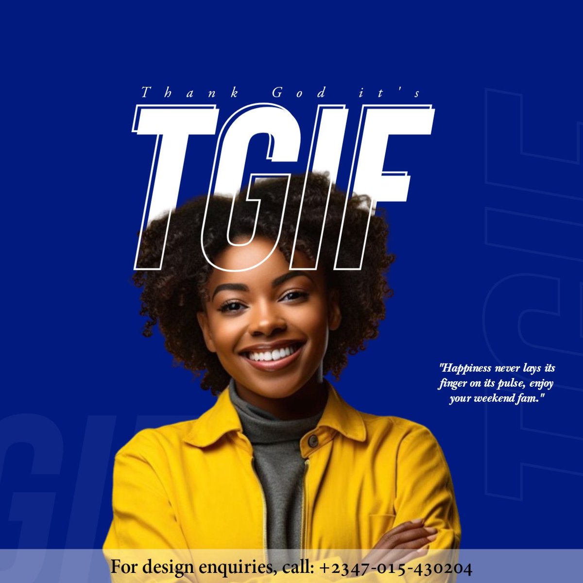 Most workers and students always enjoy the weekend Breeze, certainly! And yeah, it's a TGIF design for y'all 😌 Have a Blissful weekend, GM 🪄 #Designchallenge #Day 2