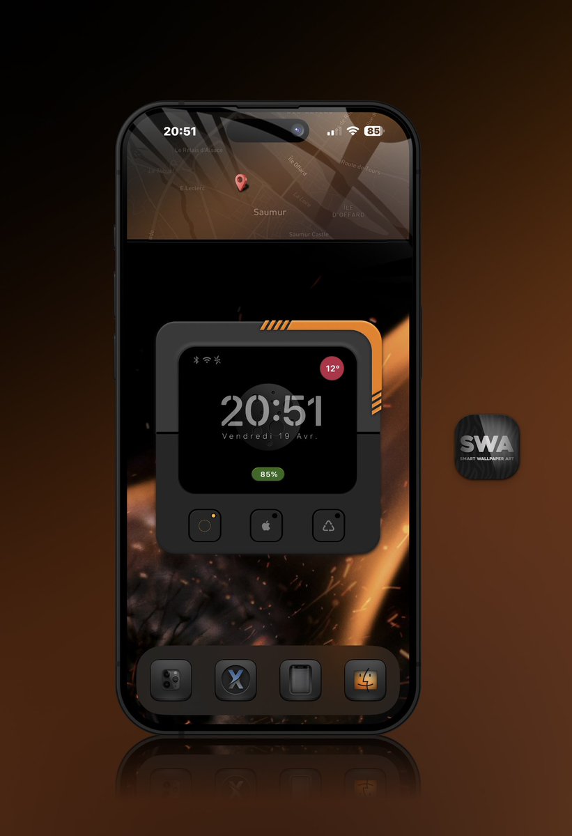 Tonight, orange ❤️🌴🌴🌴 
. 
. 
☑️ SWAapp : apps.apple.com/fr/app/smart-w…
☑️ Telegram : t.me/swadt
☑️ Icons #Palette_Dark 
.
.
#mockupM @SeanKly 
#iPhone15ProMax 
#nojailbreak 
#iOS1741
#Widgy