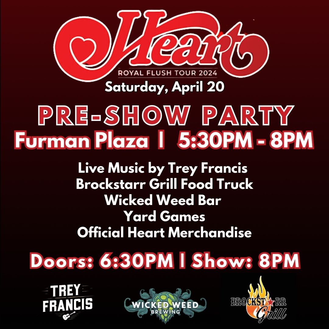 Heart + Cheap Trick: Know Before The Show⬇️ ❤️Pre-show Party: 5:30PM ❤️Doors: 6:30PM ❤️Show: 8PM The performance requests the use of no flash photography or professional cameras, video cameras, or audio recording devices. Strobe effects will be used in this performance.