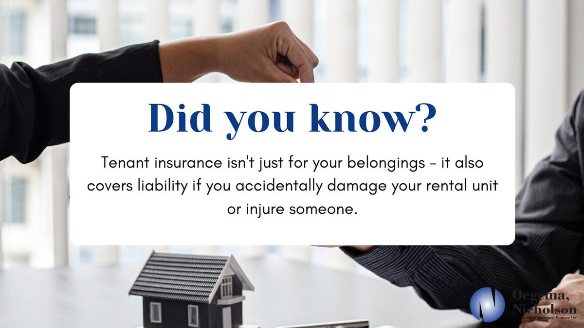 #DidYouKnow: Tenant insurance is essential 🏢

#TenantInsurance isn't just for your belongings - it also covers liability if you accidentally damage your rental unit or injure someone.

Contact #OegemaNicholson at 613-704-7766 today.