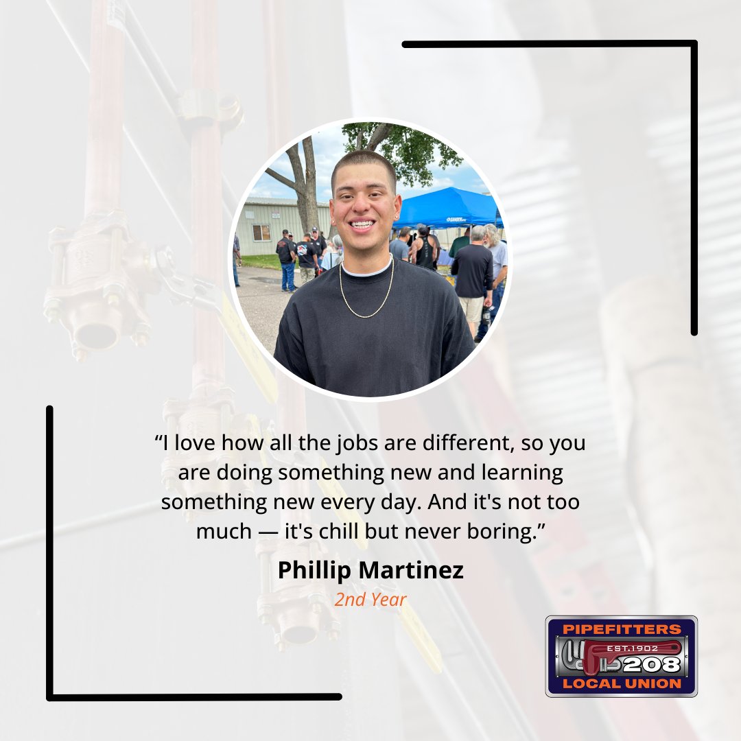 'The apprenticeship is not just something for me to do - but a way for me to learn and earn a living and prepare to provide for my future family.' #UALocal208 #AlwaysEssential #WeBuildCO