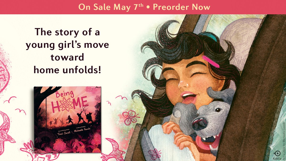 Coming Soon: BEING HOME by Traci Sorell & illustrated by @MichaelaGoade With warm, expressive artwork and spare, lyrical prose, the story of a young girl’s move toward rather than away from home unfolds. On Sale 5/7 🚨