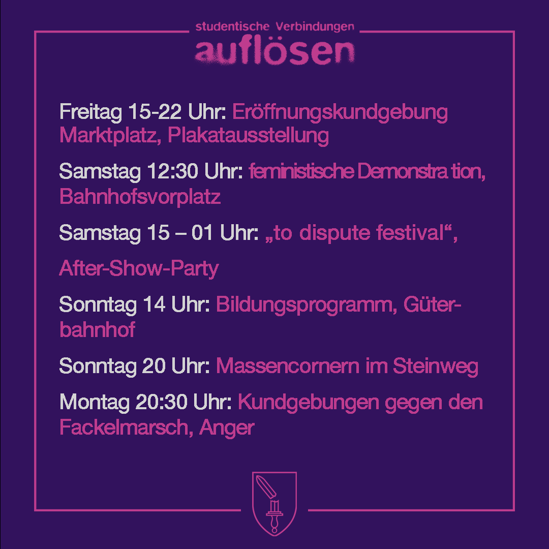 cc_aufloesen's tweet photo. Aktionswochenende gegen den #CoburgerConvent Pfingstkongress 2024!
Hallo und aufgepasst!
Pfingsten rückt näher und wir kurbeln hier nochmal richtig an, behaltet uns die nächsten Wochen im Auge. Zum Auftakt gibt's das Programm zum Aktionswochenende. (1/2) https://t.co/dH7QMia8dy