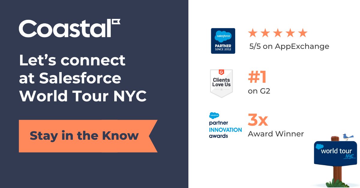 Connect with @CoastalCloud_US at #SalesforceTour NYC! With a new look & the delivery excellence they're known for, bookmark their event hub to learn more about their complimentary Data Cloud workshop & session with Financial Services Lead, JP Owens! tinyurl.com/4hz2m8d9 #ad