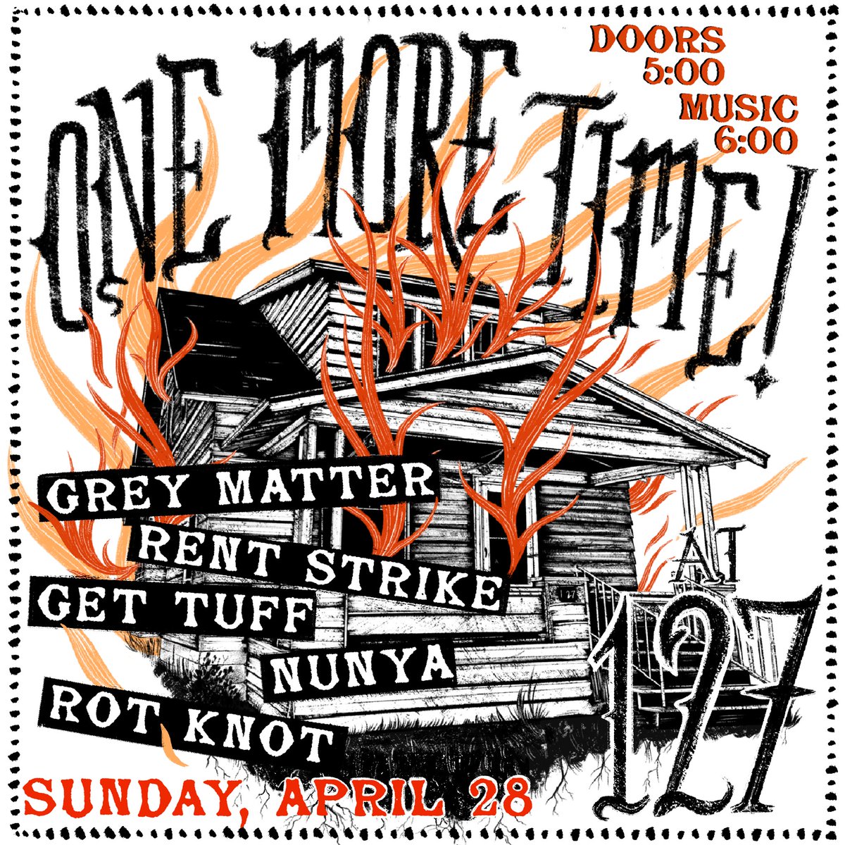 drumforge's tweet image. We are losing 127 at the end of the month after many long years of music and community, but we’re throwing one final show to send it off properly!
DM me for the address if you need it!
Art by Levi (@2headedcoralsnake on Instagram)