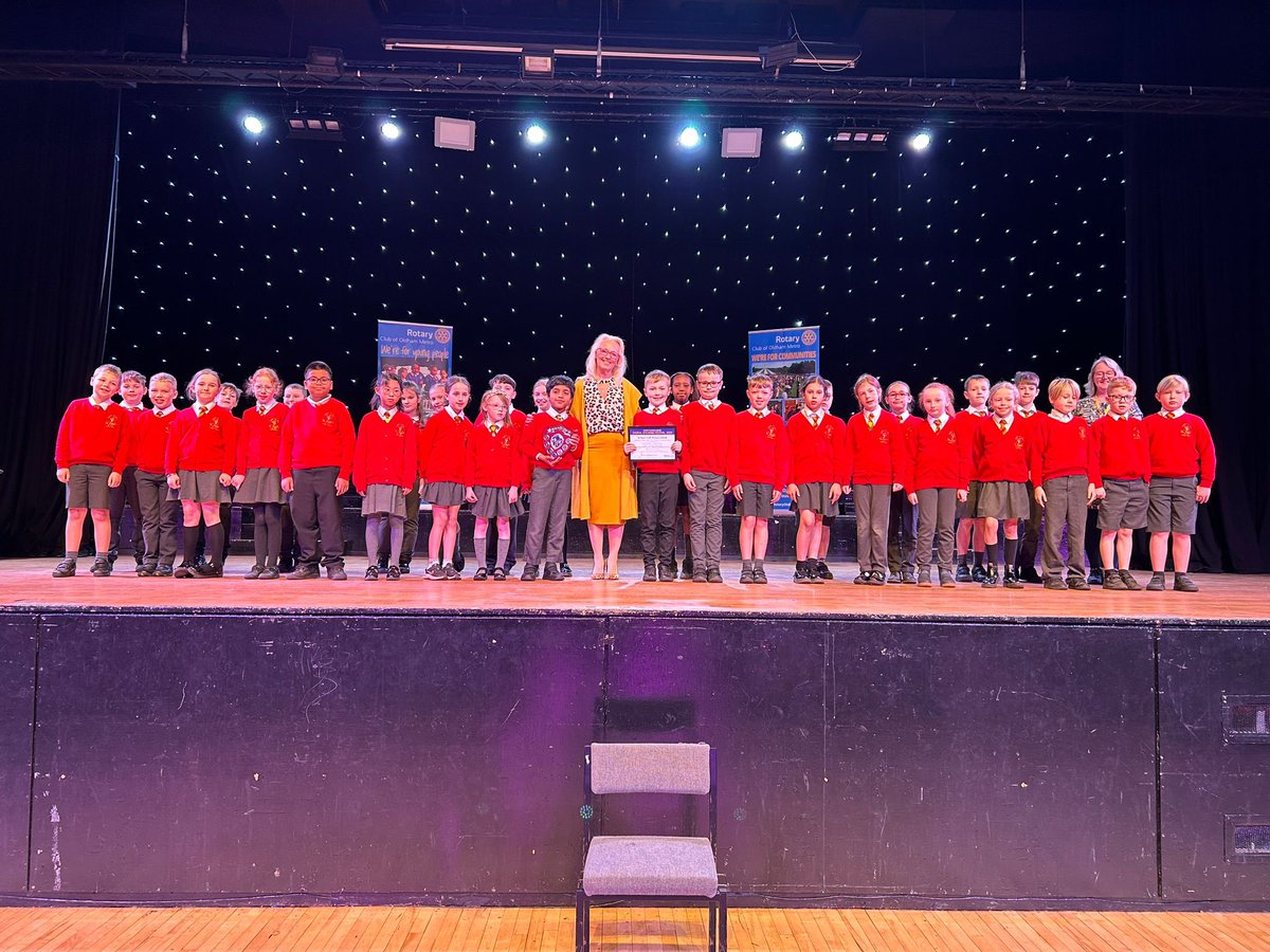 Year4 received a trophy at the Oldham choral speaking event held 17.4.24. At QE Hall. This was following the 3 day festival in March where over 2000 children took part, 74 grps from over 50 schools. This is the largest choral speaking event in Europe and 2nd largest in the world.