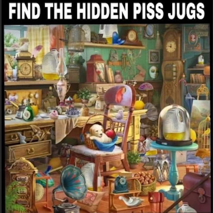 I spy piss jugs version! How many can you find?