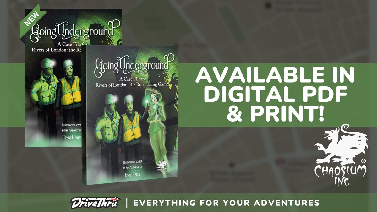 New from @Chaosium_Inc! 🔦 🐙A stand-alone scenario for Rivers of London: the Roleplaying Game based on the novels by @Ben_Aaronovitch! Get it today in Digital PDF & Softcover! 👇 drivethrurpg.com/product/475104… #ttrpg #callofcthulhu #basicroleplaying