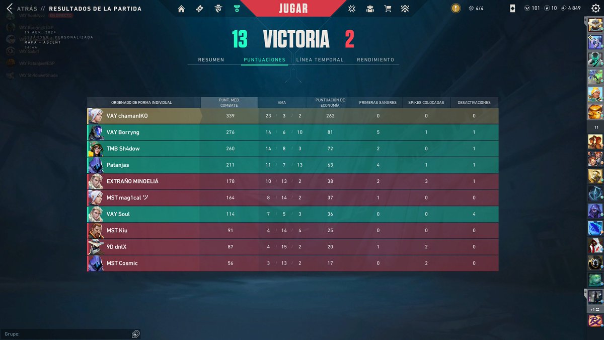 VAY vs MST demasiado fácil, team diff...