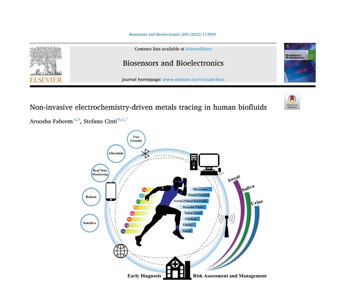 Interested to monitor your health with wearable devices! to know more , read our work in #biosensorsandbioelectronics @ElsevierConnect 
here -----> sciencedirect.com/science/articl….
Thanks @DeptPharm_Unina  for support , congrats Stefano @S_Cinti87 and @SynthCellist.