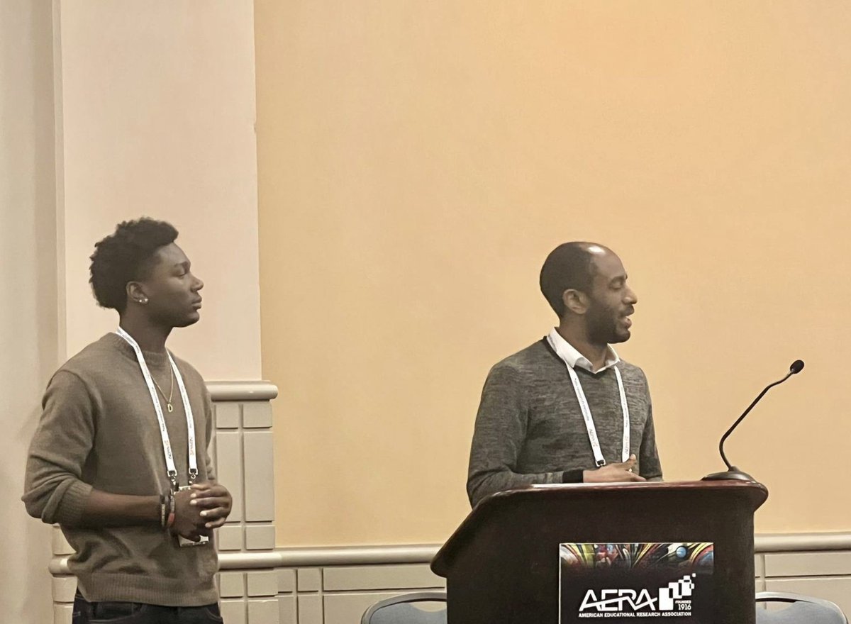 BerkeleyReview's tweet photo. SPOTLIGHT 🚨Our very own Aukeem Ballard presented with Deval Cogshell in a symposium at @AERA_EdResearch called "Marginalized Toward (In)effectiveness: Educating while having (In)justice on the Heart and Mind"! We love to see our team share valuable research with the community! https://t.co/Q4W5gJmNwl