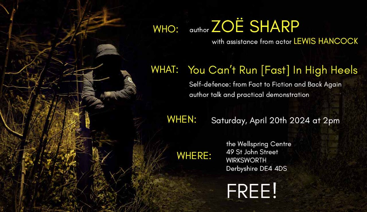 TOMORROW: You Can't Run (Fast) In High Heels

As part of the Wirksworth Book Festival in Wirksworth, Derbyshire, I'll be speaking on women, crime and self-defense - with a practical self-defense demonstration thrown in!

Hope to see you there :)