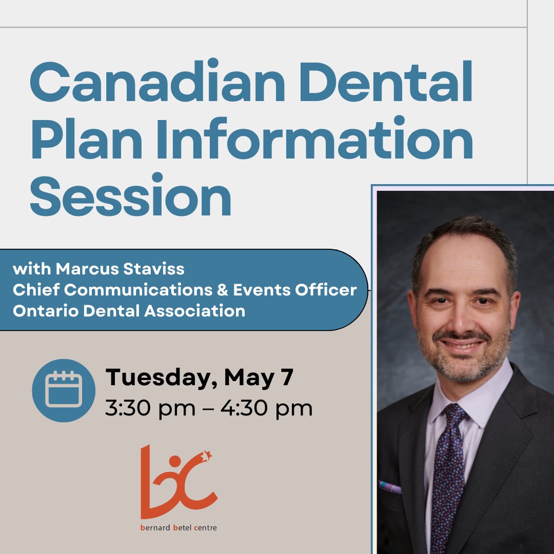 🪥🦷Canadian Dental Plan Information Session 🦷🪥 Have questions about the new Canadian dental plan? Join us to learn more about it with the @ONDentalAssoc. Tuesday, May 7 Time: 3:30 pm – 4:30 pm Cost: Free #DentalHealth #OralHealth #Seniors