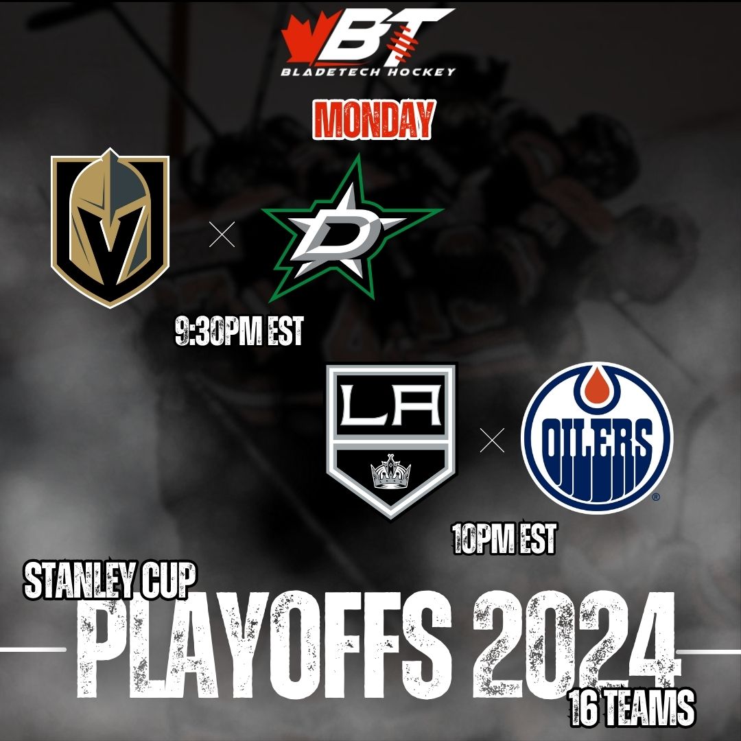 Game ones are here! Which team will you be cheering on? #teambladetech #speedisourbusinsss #nhl #timbitshockey #beerleaguehockey #hockeyfamily #menshockey #spittinchiclets