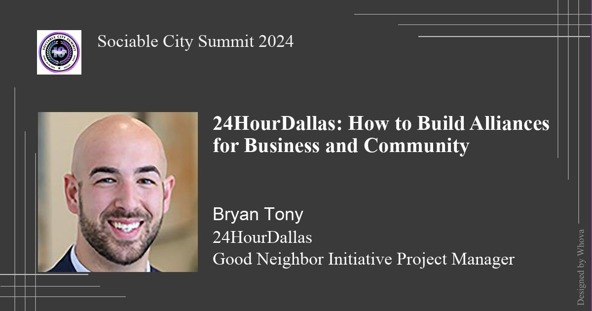 Find out how @24hourdallas, a non-profit promotes #NighttimeSafety and #CulturalVibrancy. You’ll hear about their #GoodNeighborInitiative, #CopperStarCertification to up-level #VenueSafety and the #WomenNightSafetyCharter from Brian Tony at #RHIsummit24