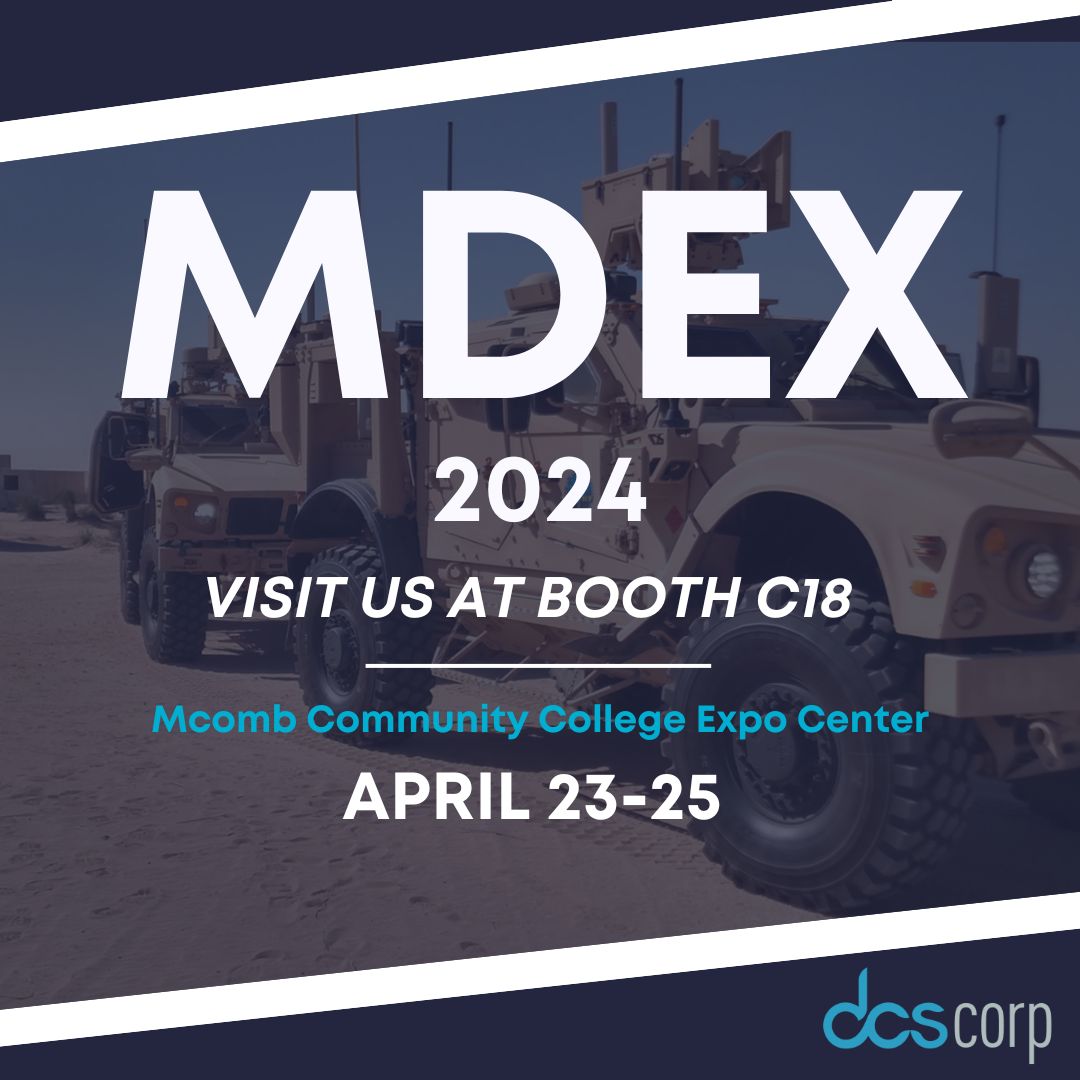 We are excited to be exhibiting at #MDEX! Join us at DCS Booth C18 to meet our experts.

For more information check out this link: dcscorp.com/?page_id=7118

#dcscorp #defensetechnology #defenseinnovation #Warfighter #MDEX