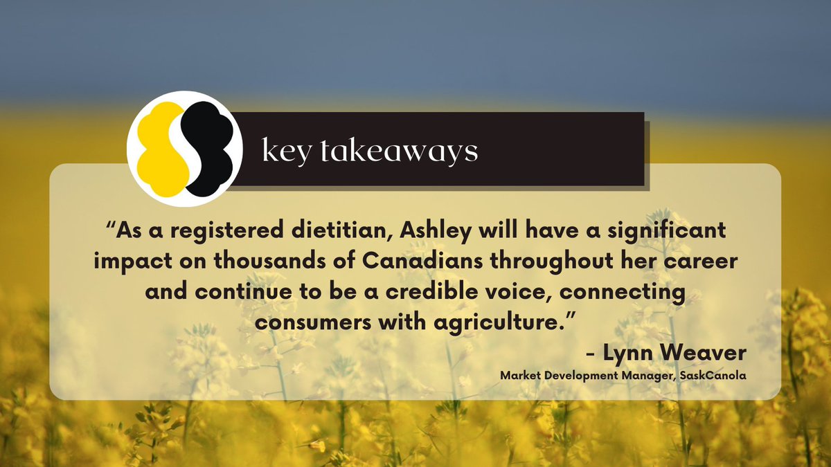 SaskCanola's Market Development Manager recently mentored Ashley Williams, a dietitian masters student, for a six-week internship. As part of her grad studies, Ashley is conducting research on how agricultural university courses are presented in Canada: tandfonline.com/doi/full/10.10……